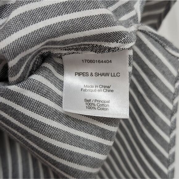 Veronica Beard Grant Cold Shoulder V-Neck Button Striped Top, size 8 - Picture 6 of 7